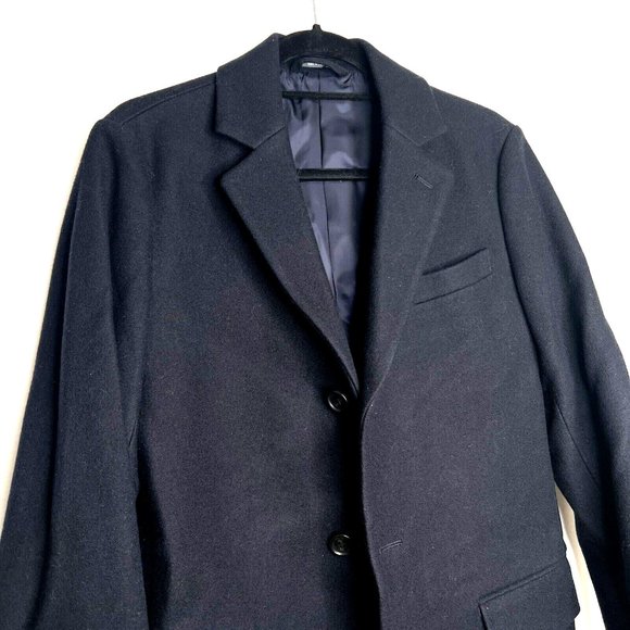 Retail $500 BONOBOS The Italian Wool Topcoat Tuxedo in Navy /Black size EU 36 R - Picture 6 of 12